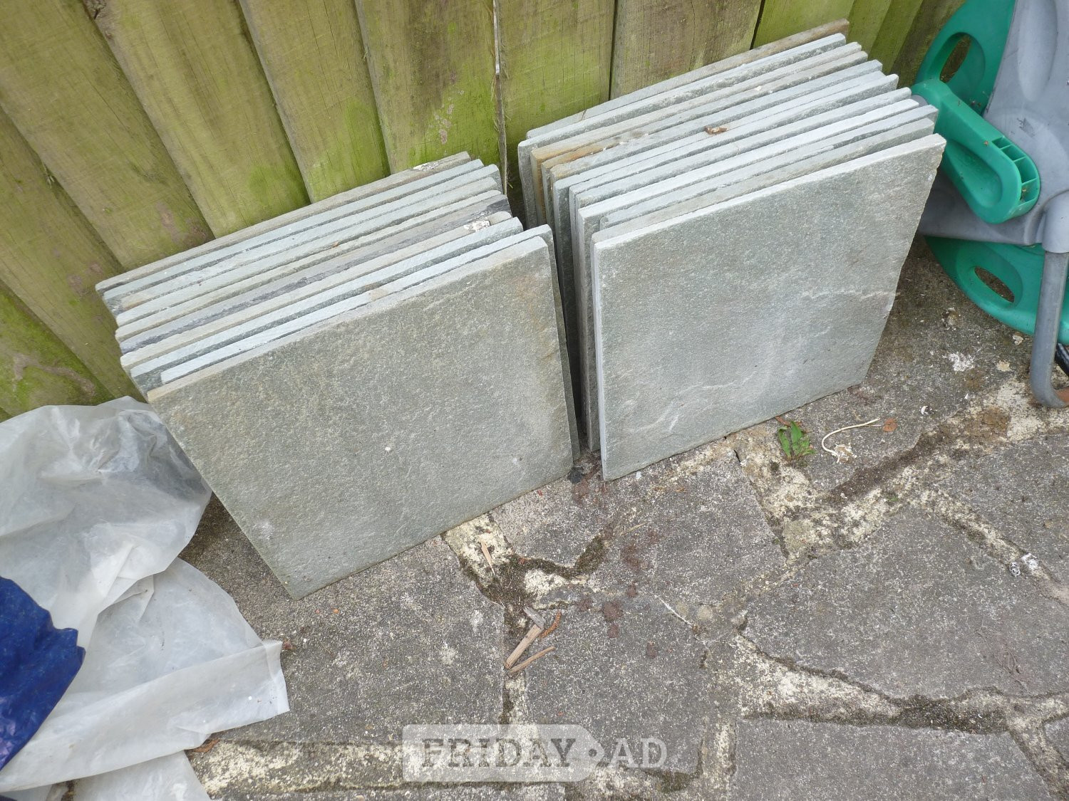 Slate floor tiles, blue/grey 300mm x 300mm, 4 sq m available 