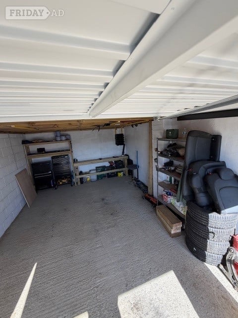 Large garage with separate pedestrian access