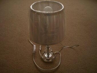 Table Lamp with white pleated shade