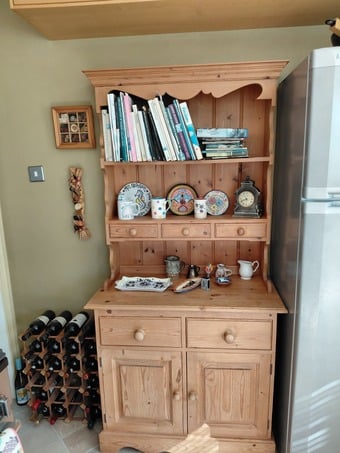 Welsh dresser with spice drawers (solid pine)
