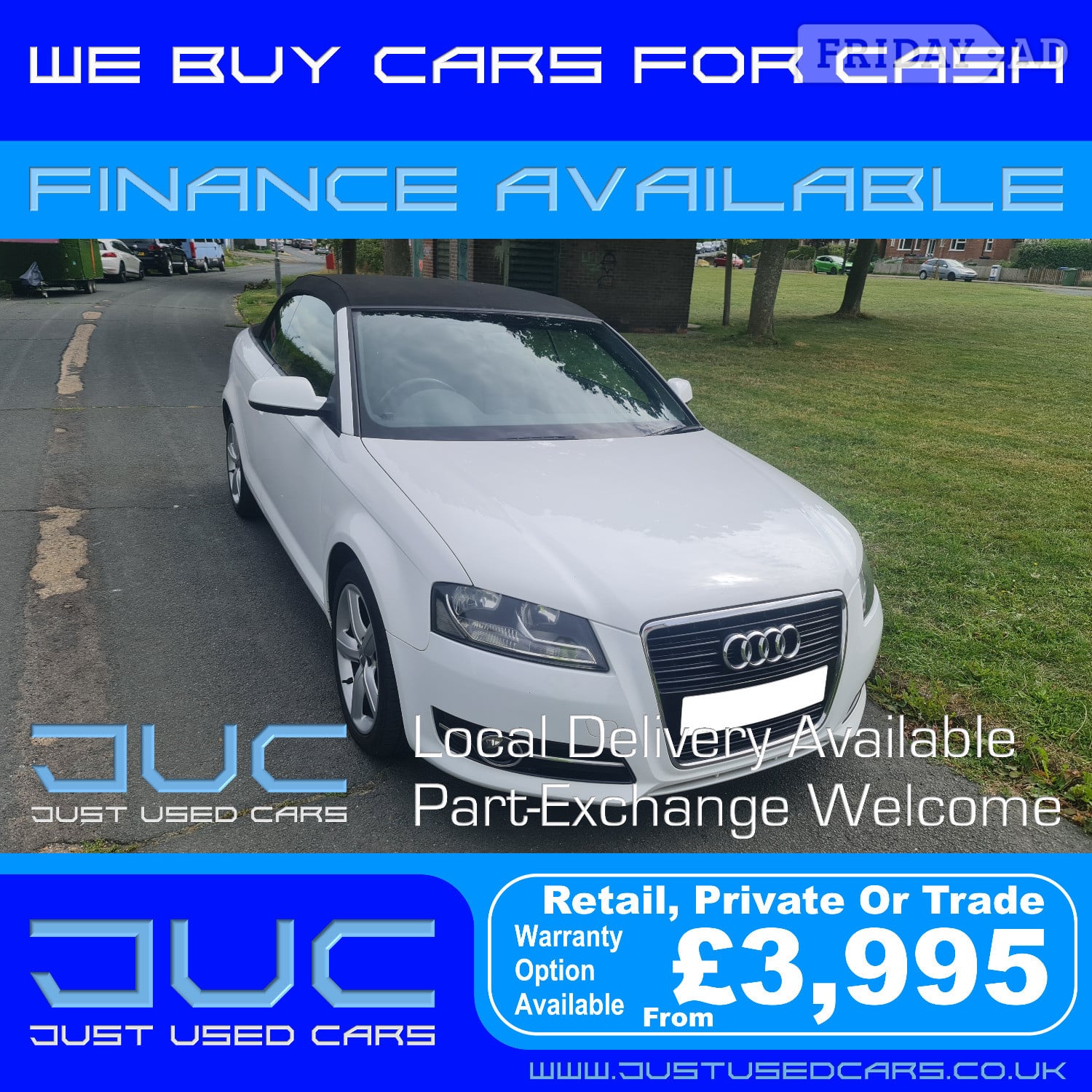 Audi A3 1.6 TDI Technik Cabriolet (Manual Diesel) 10 Reg 2010 in Lewes