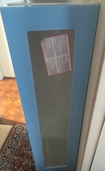 Narrow cabinet with 1 shelf 14”x12”x44” tall