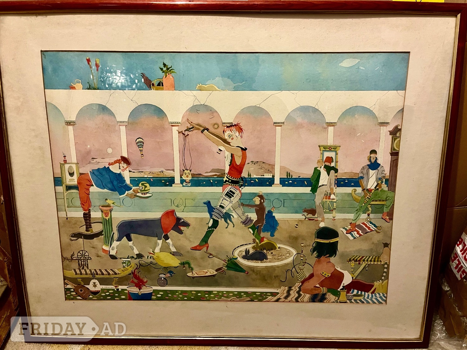 TWO Watercolours S Fenton RI London Frolic & I Belong to London