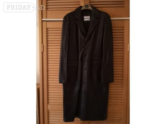 Classic full length leather trenchcoat