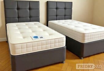 2 x Beds ~~ Single Solid Divan Bed With opt Mattress For Sale ~ O