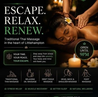 Well come all to our lovely friendly  Thai ladies for your message and relaxing days with us newly opening UNIQUE THAI MASSAGE 1 BAYFORD ROAD LITTLEHAMPTON BN17 5HL