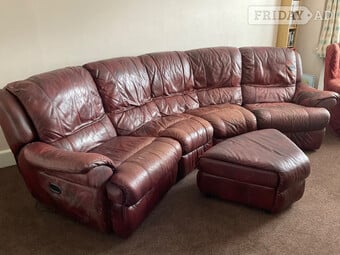 5 seater leather sofa with electric recliners