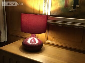 Dark Red glass base  table lamp
