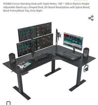 FEZIBO CORNER STANDING DESK ELECTRIC HEIGHT ADJUSTABLE