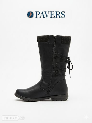 Pavers Black Calf Boots –Adjustable Fit & Ultimate Comfort (UK 7) - Clothing, Footwear & Accessories