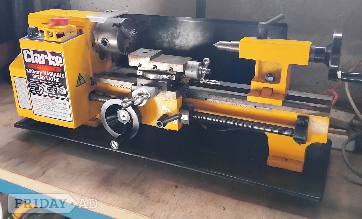 “CLARKE” METALWORKER  300mm  LATHE CL300M -   WORKING OK 