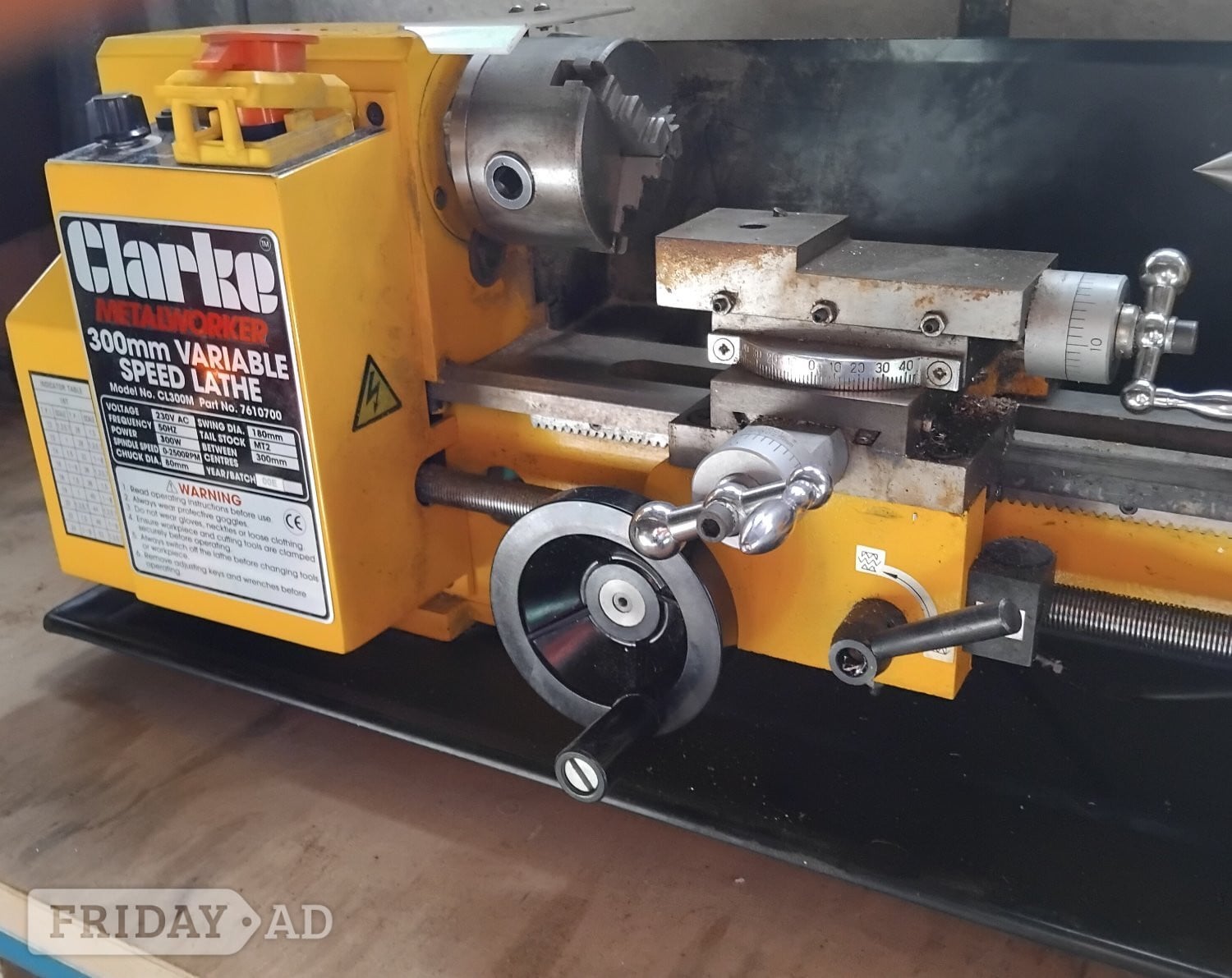 Fareham “CLARKE” METALWORKER  300mm  LATHE CL300M -   WORKING OK 