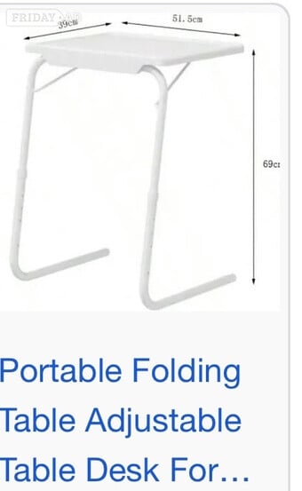Portable folding adjustable table