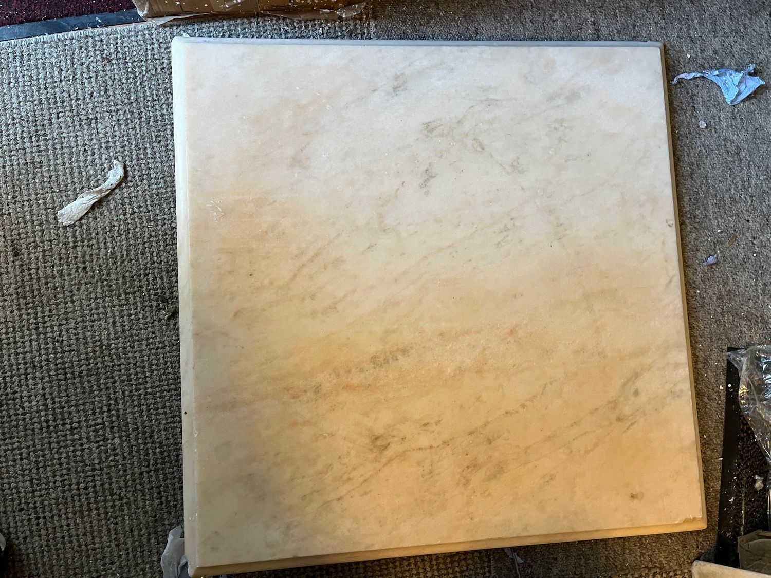 Marble Table Top  Coral Variegated  1  x 122 cm x 70 cm x 9 cm