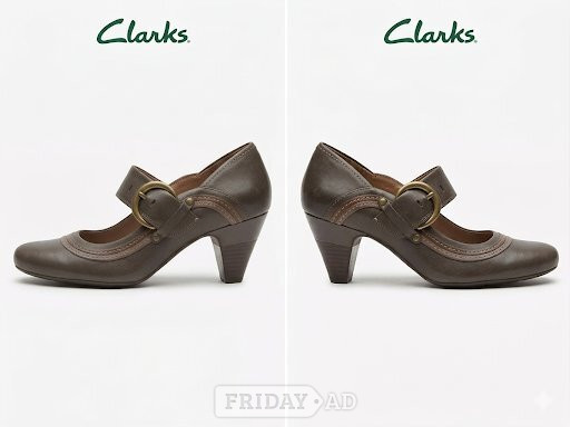 Clarks eastern med Khaki leather womens leather  size 6.5