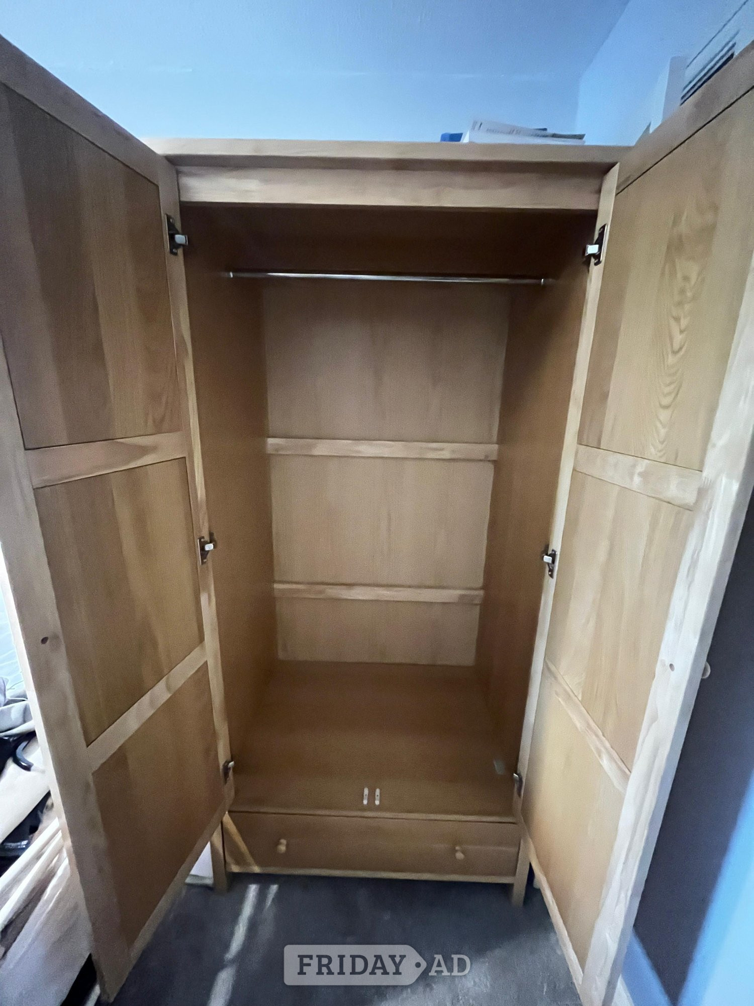 Wardrobe Solid Light Wood in Haywards Heath
