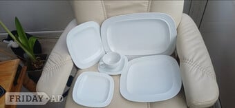 DENBY WHITE SQUARES CROCKERY