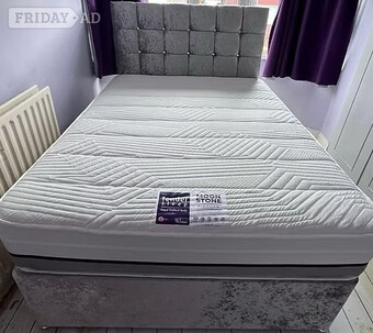 Double - Moonstone 1000 Pocket mattress, 2 Draw Divan, Aries HB