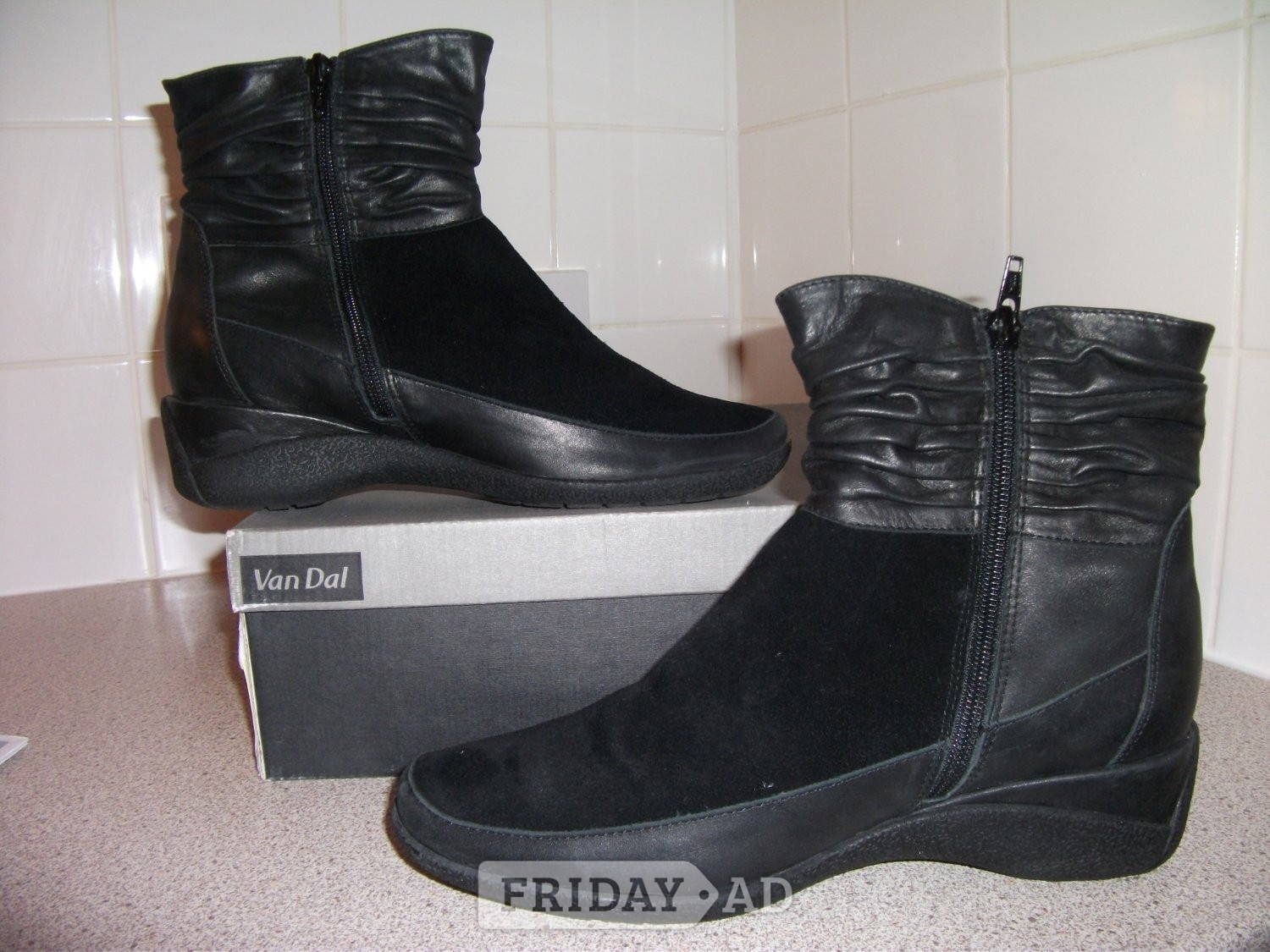 Van Dal Funtime TLC Ankle Boots. Black Suede and Leather. New. - Clothing, Footwear & Accessories in Glasgow