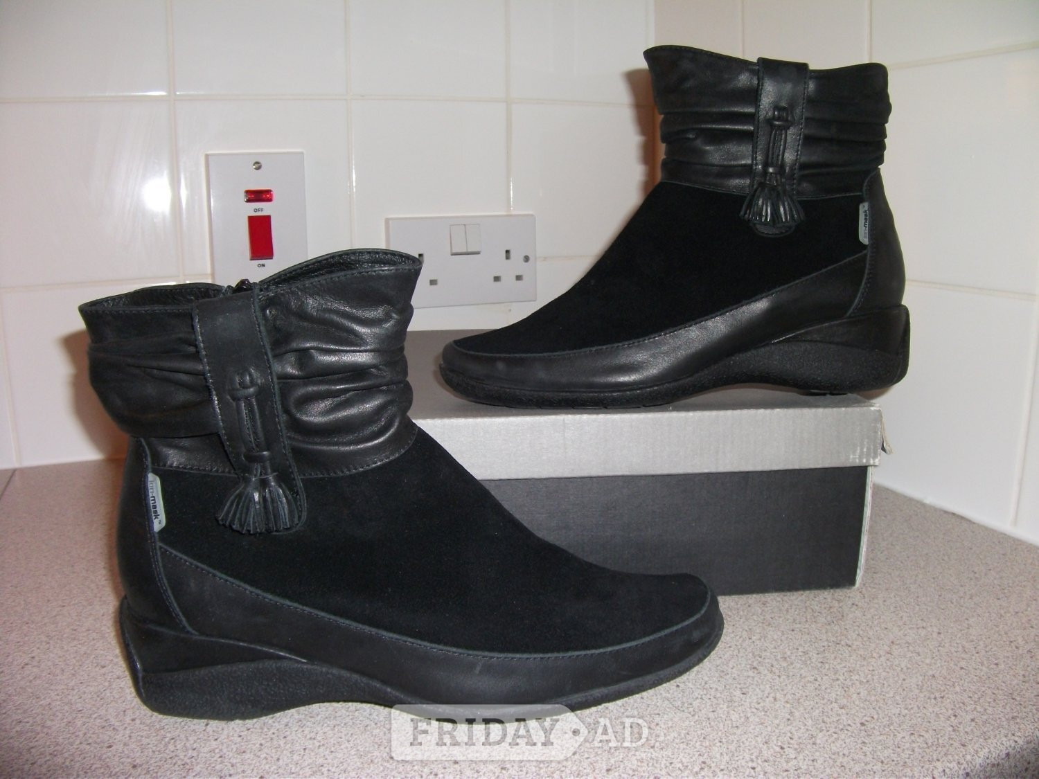 Van Dal Funtime TLC Ankle Boots. Black Suede and Leather. New. - Clothing, Footwear & Accessories