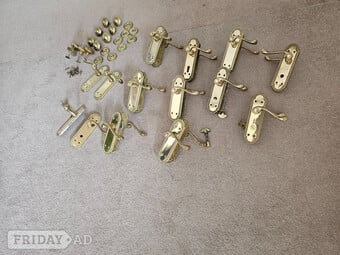 Solid brass door handles and knobs