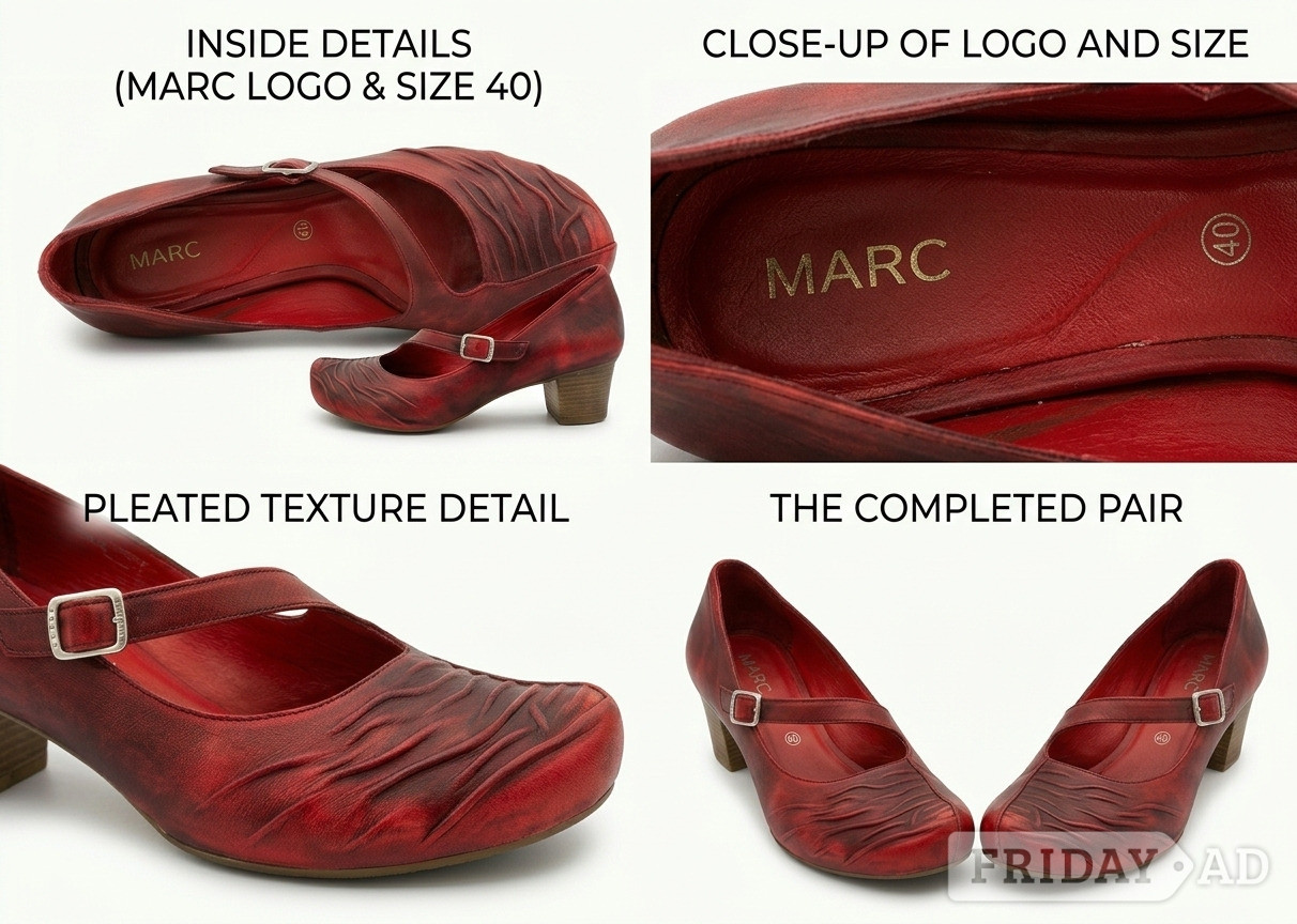 Marc SoftWalk Leather Shoes, Banga Red, Size EU 40, D fit