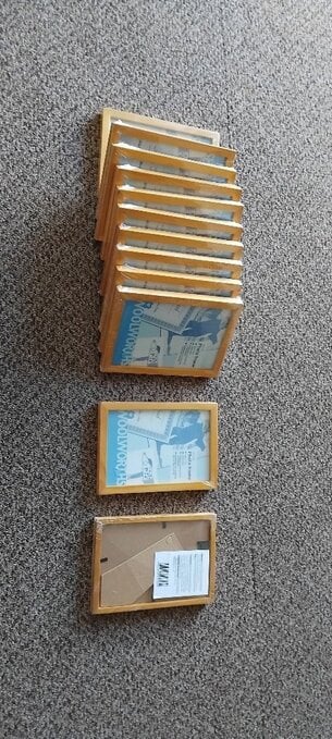 12 Brad New Unopened Wooden Photo Frames