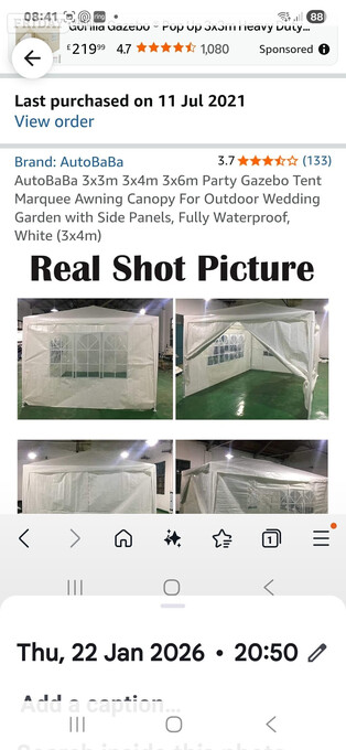 3mx3m white garden gazebo