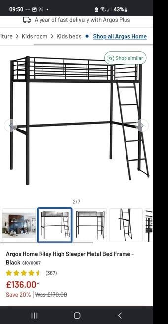 High top single bed