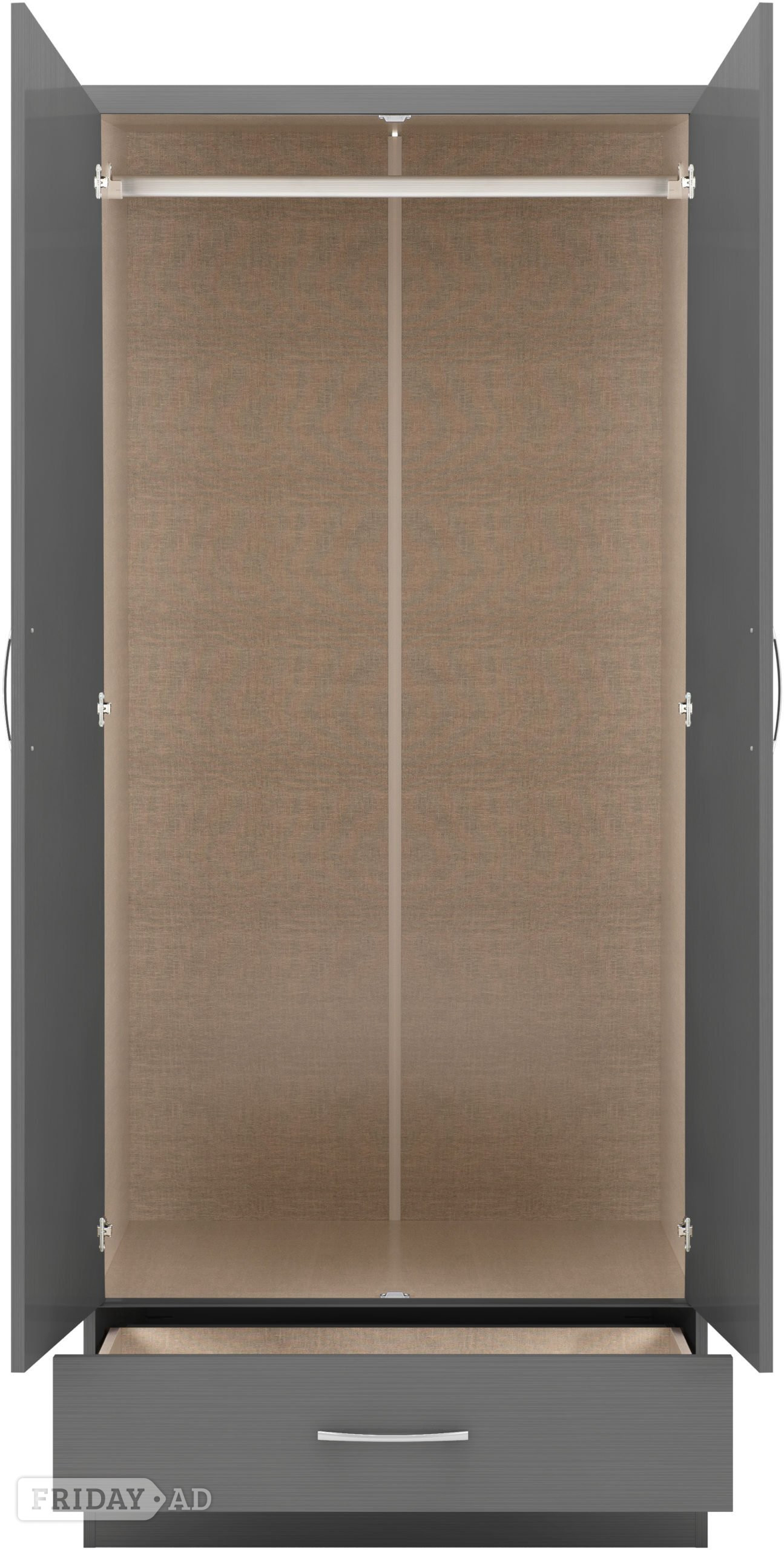 NEVADA 2 DOOR 1 DRAWER WARDROBE AND MIRROR 