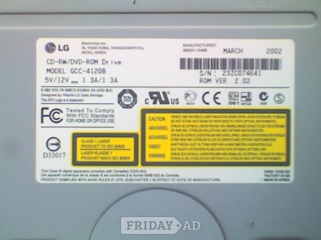 LG Model GCC-4120B CD-RW / DVDROM IDE Internal 5 1/4" Disk Drive - WORKING