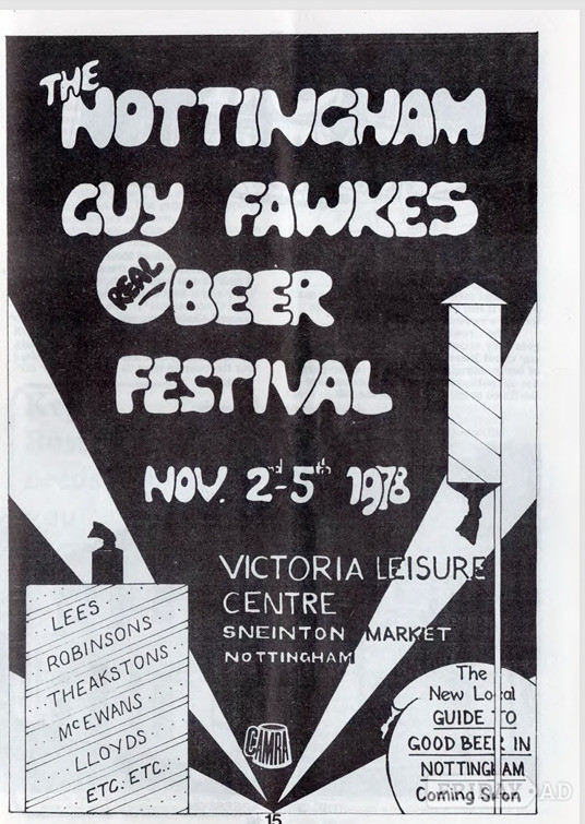  1978 Nottingham CAMRA Guy Fawkes Beer Festival glass.