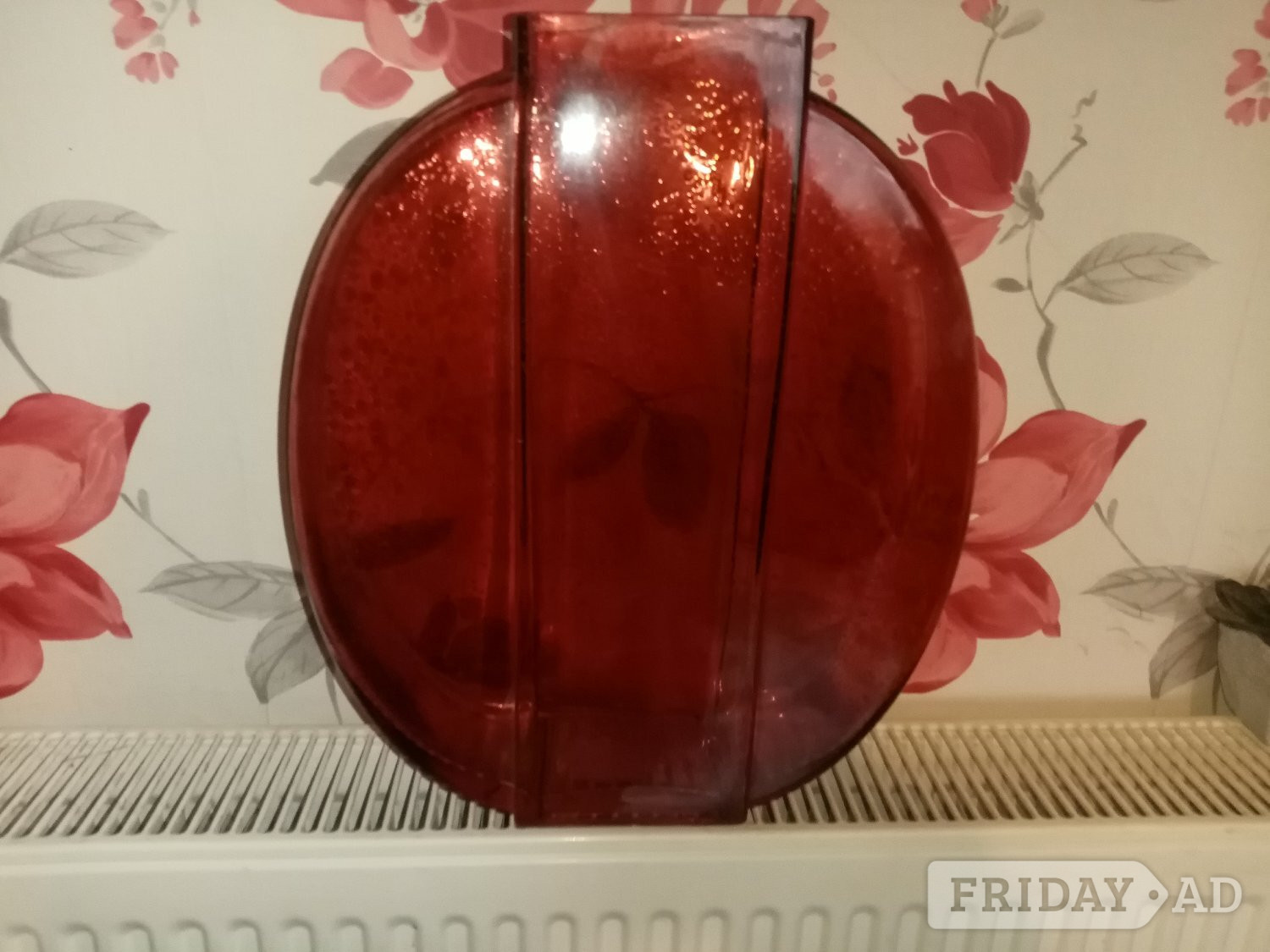 Beautiful deep red glass vase in Bristol