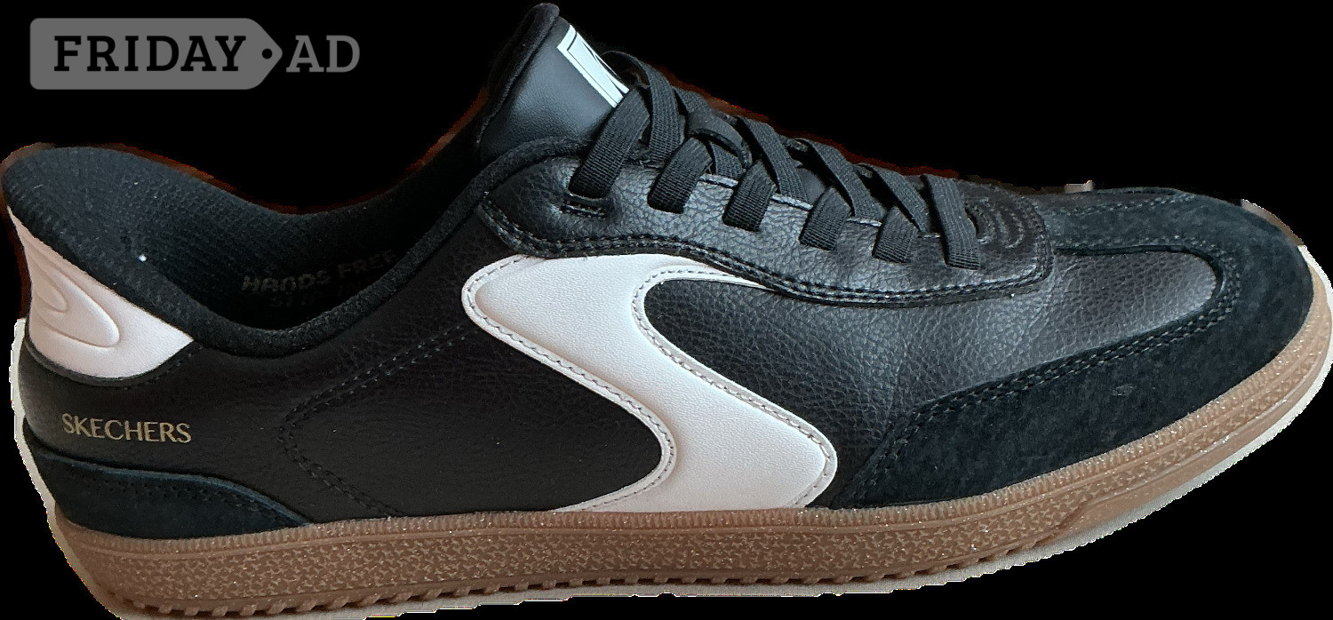 Ladies Hot Shot sketchers slip on black and white , worn once. in Eastbourne