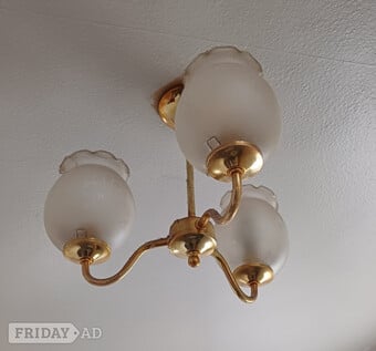  Ceiling Light fitting  having 3 Vintage Light Glass Globe Shades 