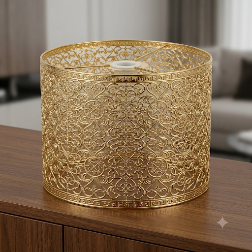 Ornate Moroccan Style Decorated Metal Pendant Light shade - Furniture