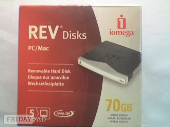 5 x IOMEGA REV 70Gb DISK PC / MAC Formatted (NOS & Sealed) in Waterlooville