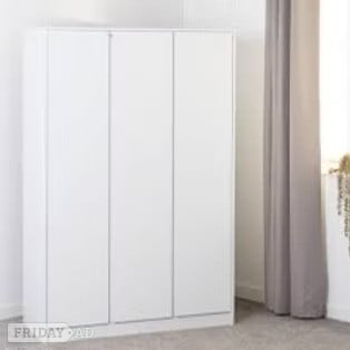 MALVERN 3 DOOR WARDROBE - WHITE