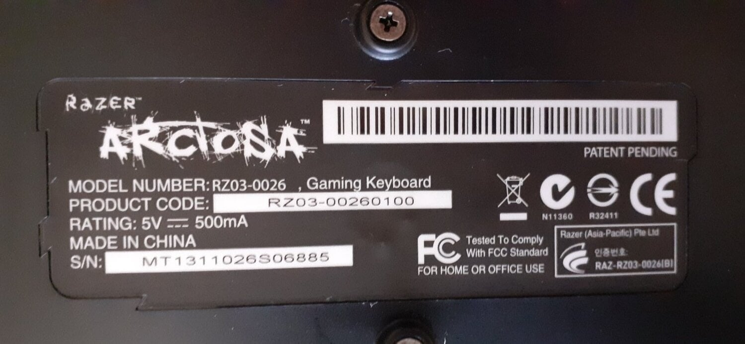 Eastbourne RAZOR ARCTOSA GAMING KEYBOARD