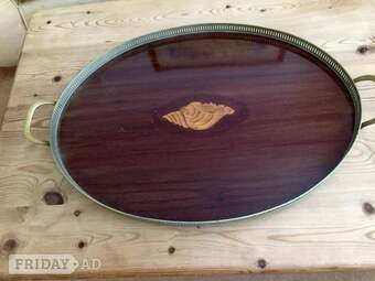 Butlers Tray Bronze handles & Filigree Gallery side & Button feet