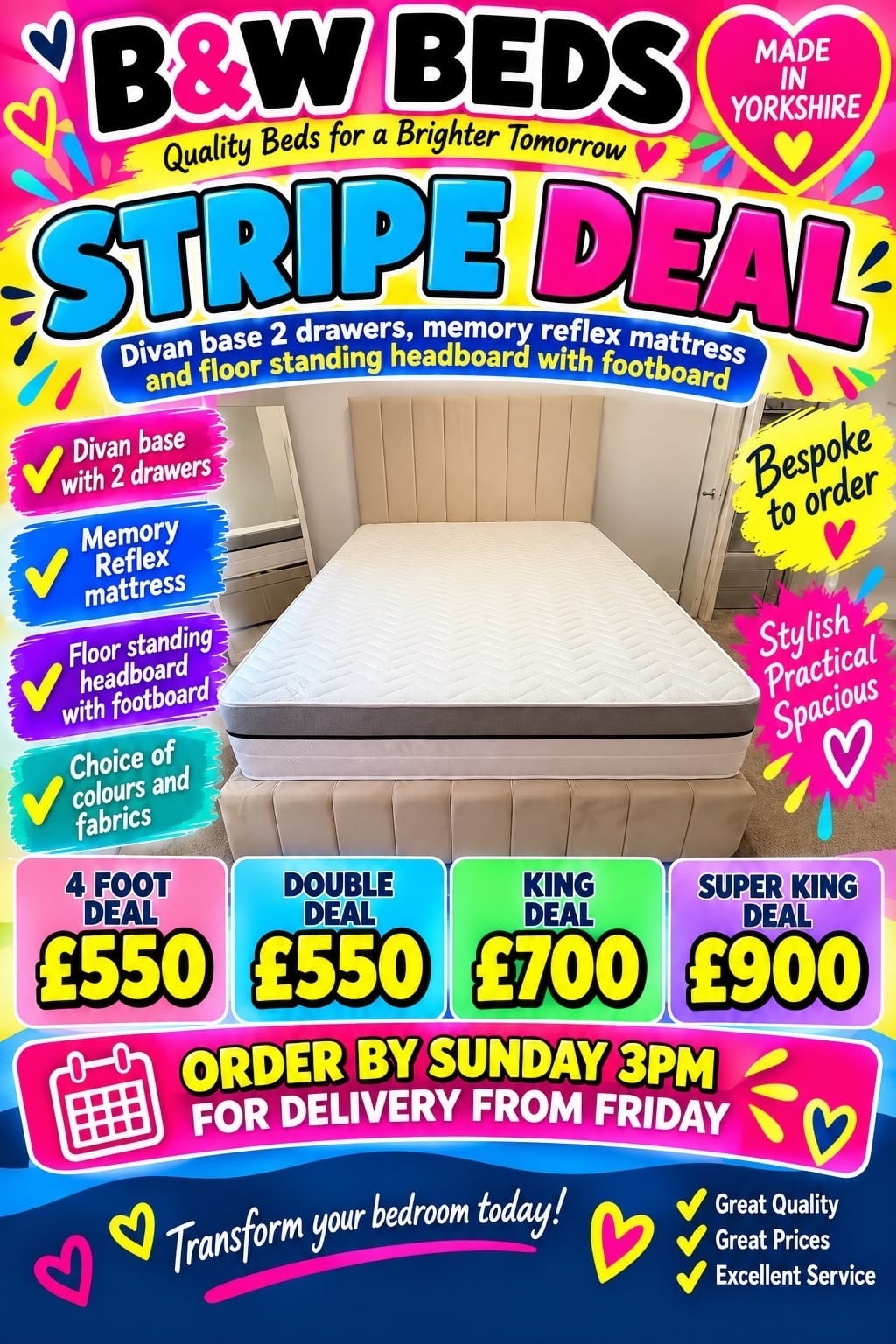 Stripe Divan Base