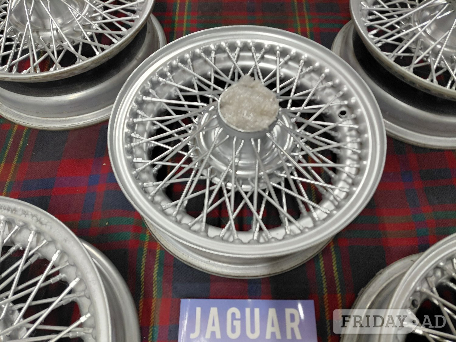 JAGUAR LOVELY SET OF FIVE ORIGINAL WIRE WHEELS WITH SPINNERS  - Parts & Accessories in Cheltenham