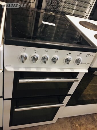 Flavel 50cm wide glass top electric cooker with dual oven& grill