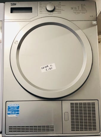 Beko silver colour condenser tumble dryer In Good working order 