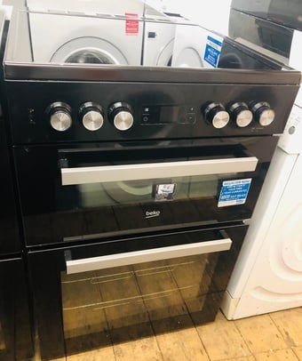 ♠️Black Beko 60CM Wide Electric cooker with double oven & grill 