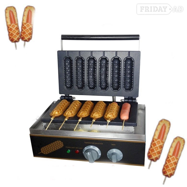 Commercial heavy duty waffle maker Hot Dog Lolly shape 6 Pcs in Birmingham