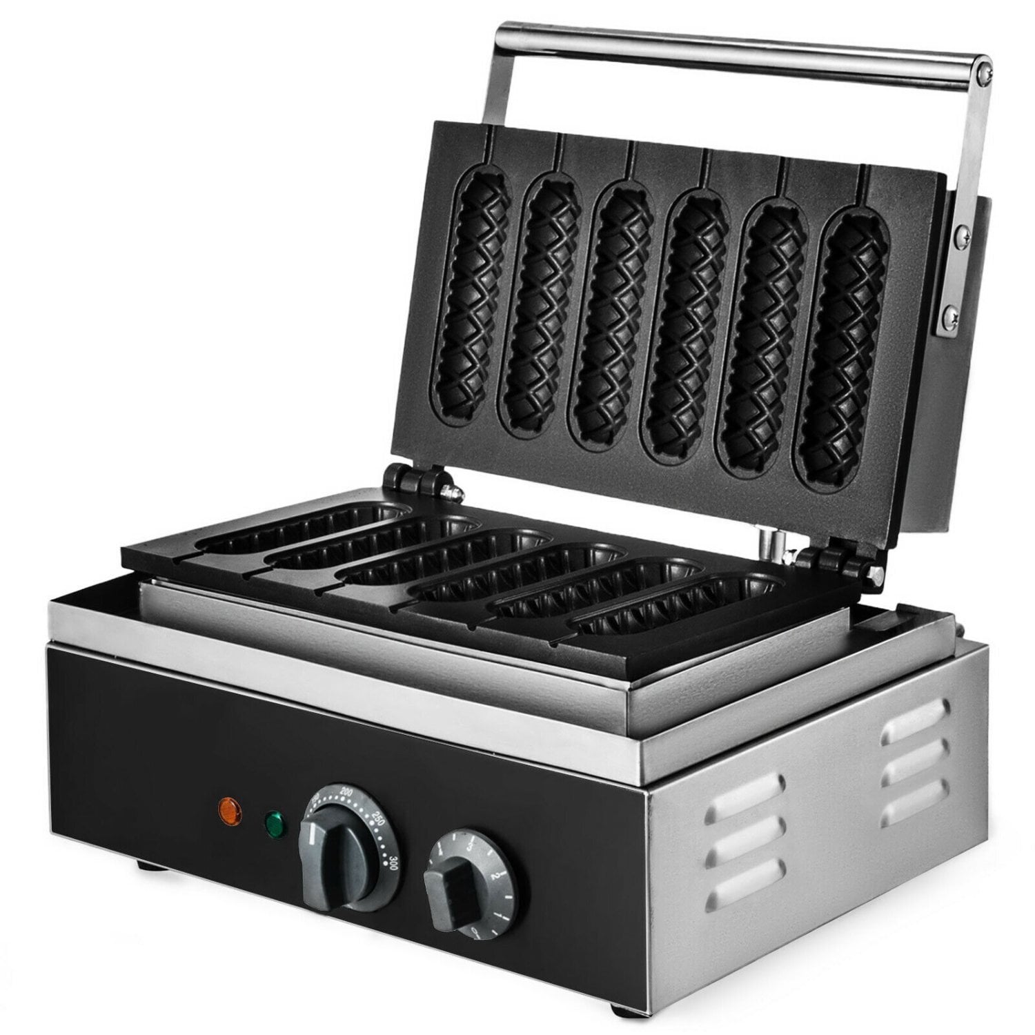 Commercial heavy duty waffle maker Hot Dog Lolly shape 6 Pcs