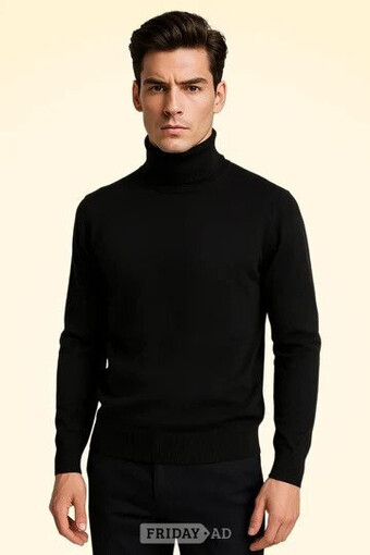 Premium Mens Cashmere Roll Neck Jumper – Luxury Knitwear