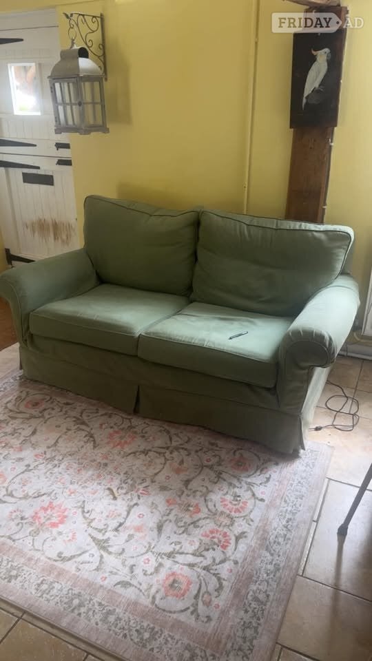 FREE TO COLLECTOR.  Duresta 2/3 seater sofa in sage green.  cost over 2k new. in Battle