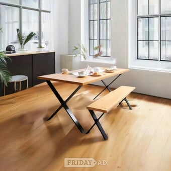 The Adelle Table (6 seater - 160 x 90cms) and 1 Bench Dining Set